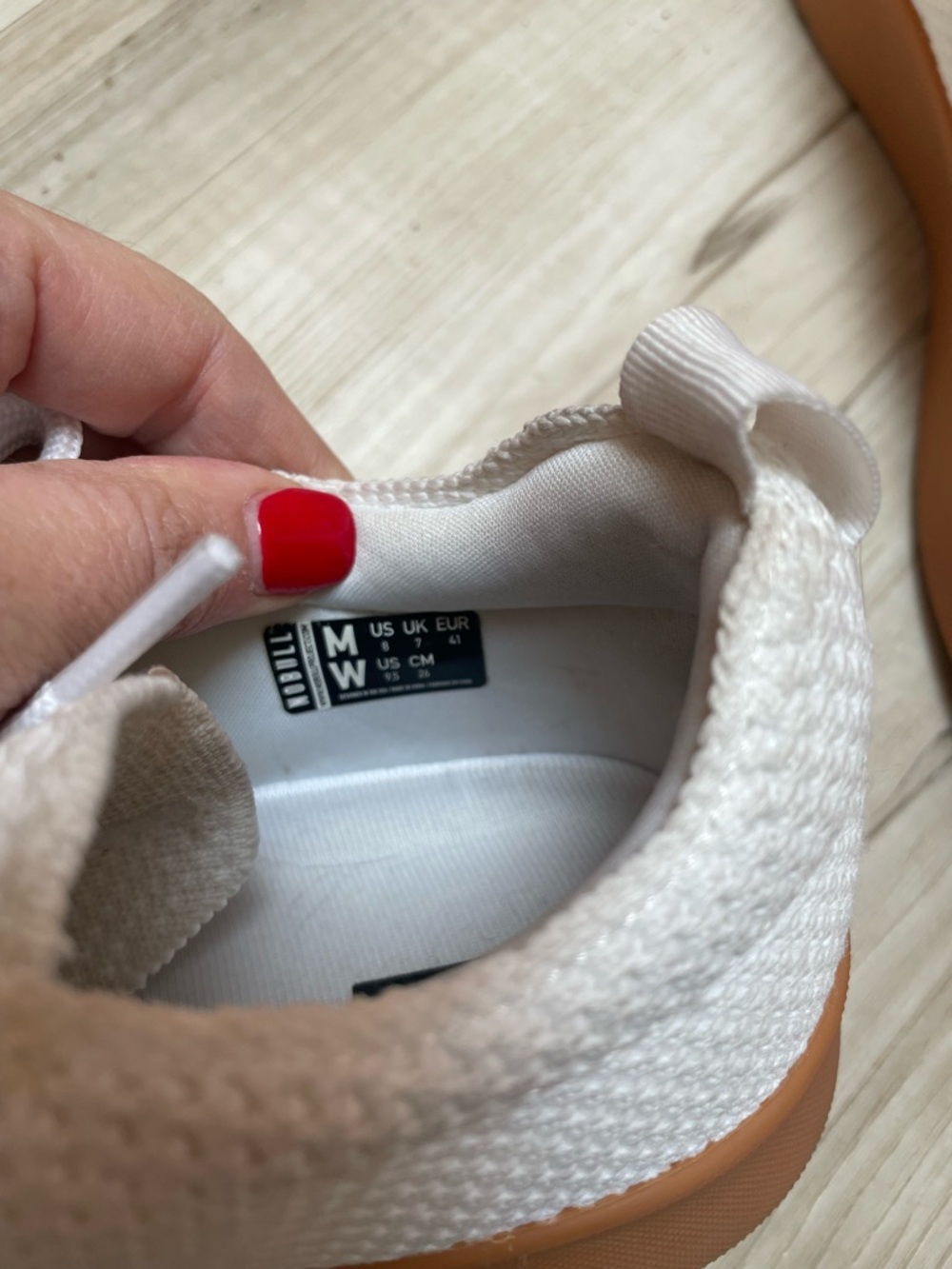 NoBull White Knit Sneakers with Gum Sole size 9.5 - Picture 4 of 6